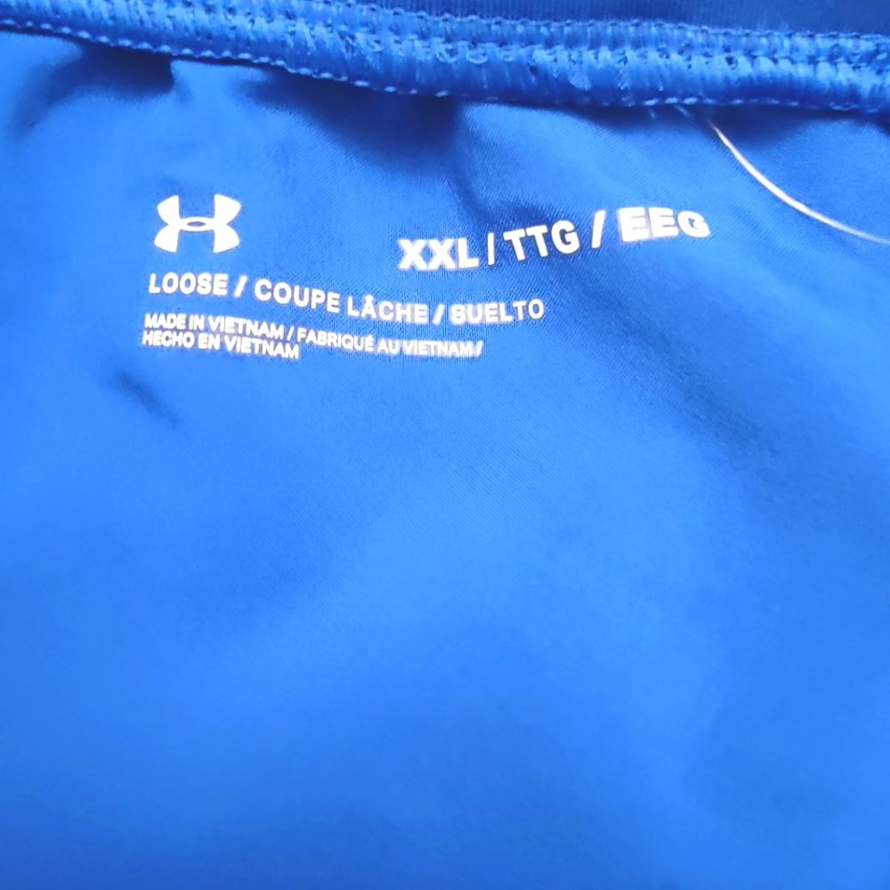 NEW Under Armour Women's 2XL Blue Athletic Shorts Loose Heatgear Solid - Picture 7 of 12